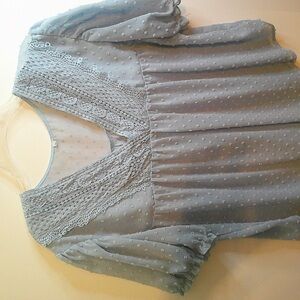 Light Blue Polka Dot Top